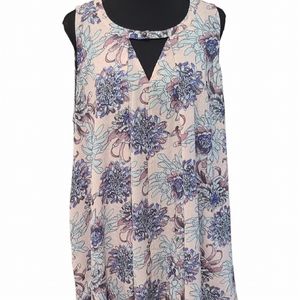 JODIFL , Sz. Lg.  Sleeveless Tunic with floral and pastel print. New With Tags